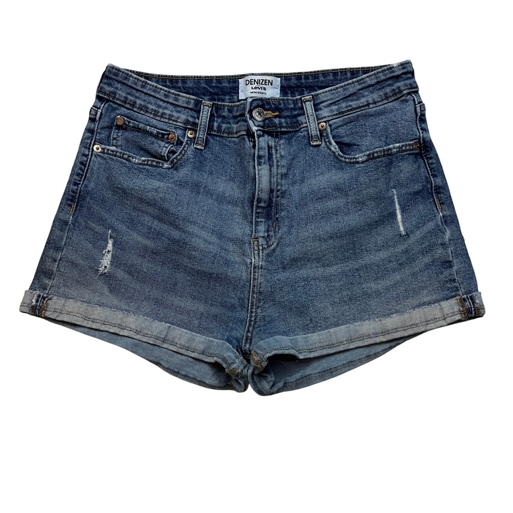Denizen Levi's Shorts Womens 13 Blue Mom Shorts High Rise Distressed Cuffed 6416